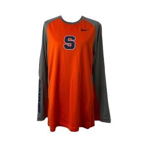 Syracuse University Nike Men's Shirt Orange Grey NCAA Dri-Fit Elite Size Large